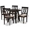 Baxton Studio Millie Sand Upholstered and Dark Brown Wood 5-Piece Dining Set 169-9403-10896 - alternate 4